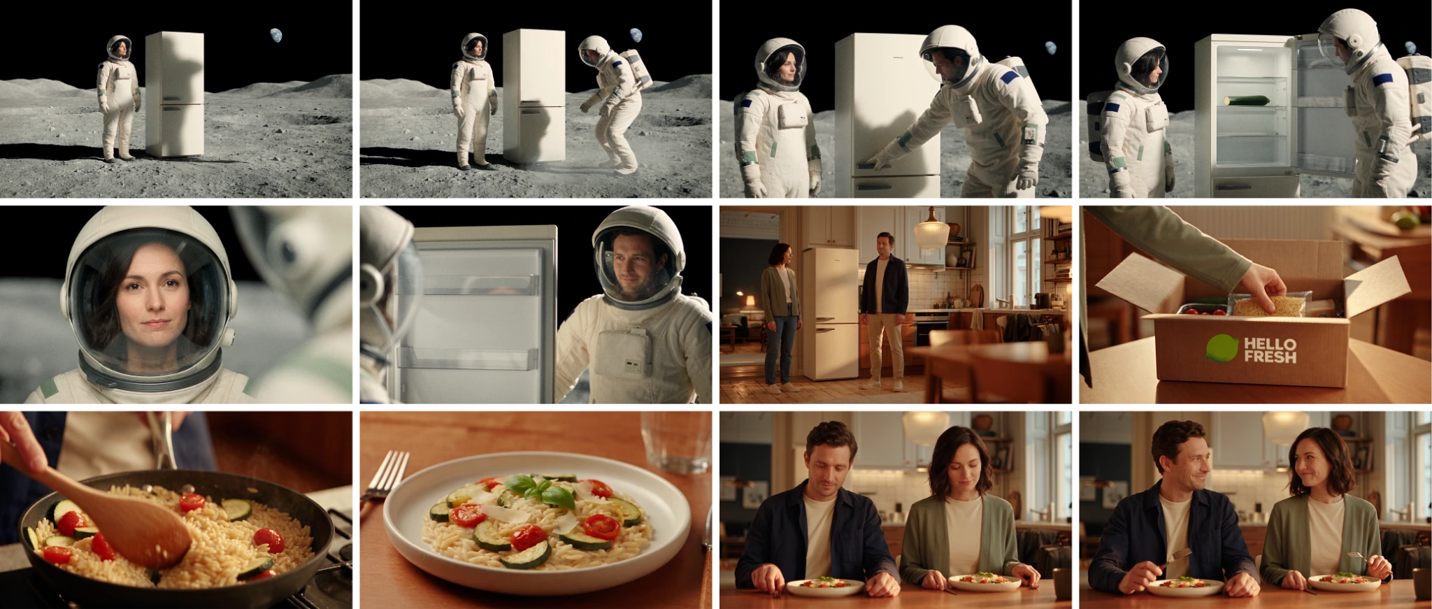 Douze images du film : de la scène lunaire au dîner partagé