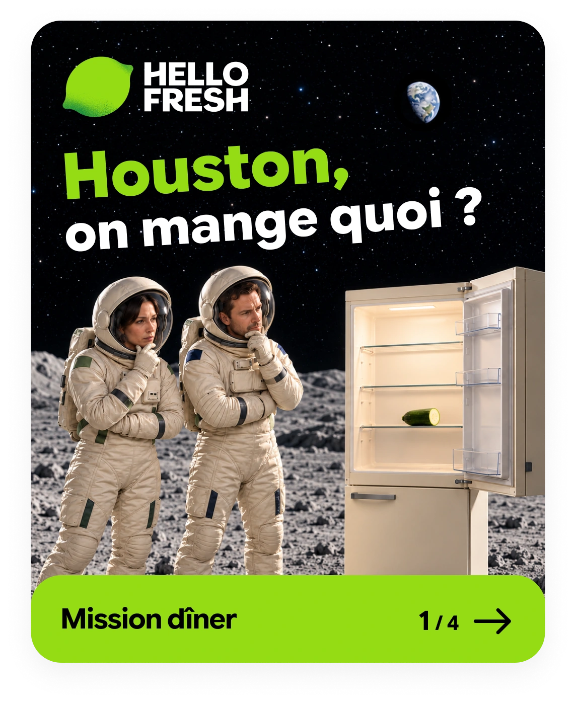 Mission dîner, 1 sur 4 : Houston, on mange quoi ?