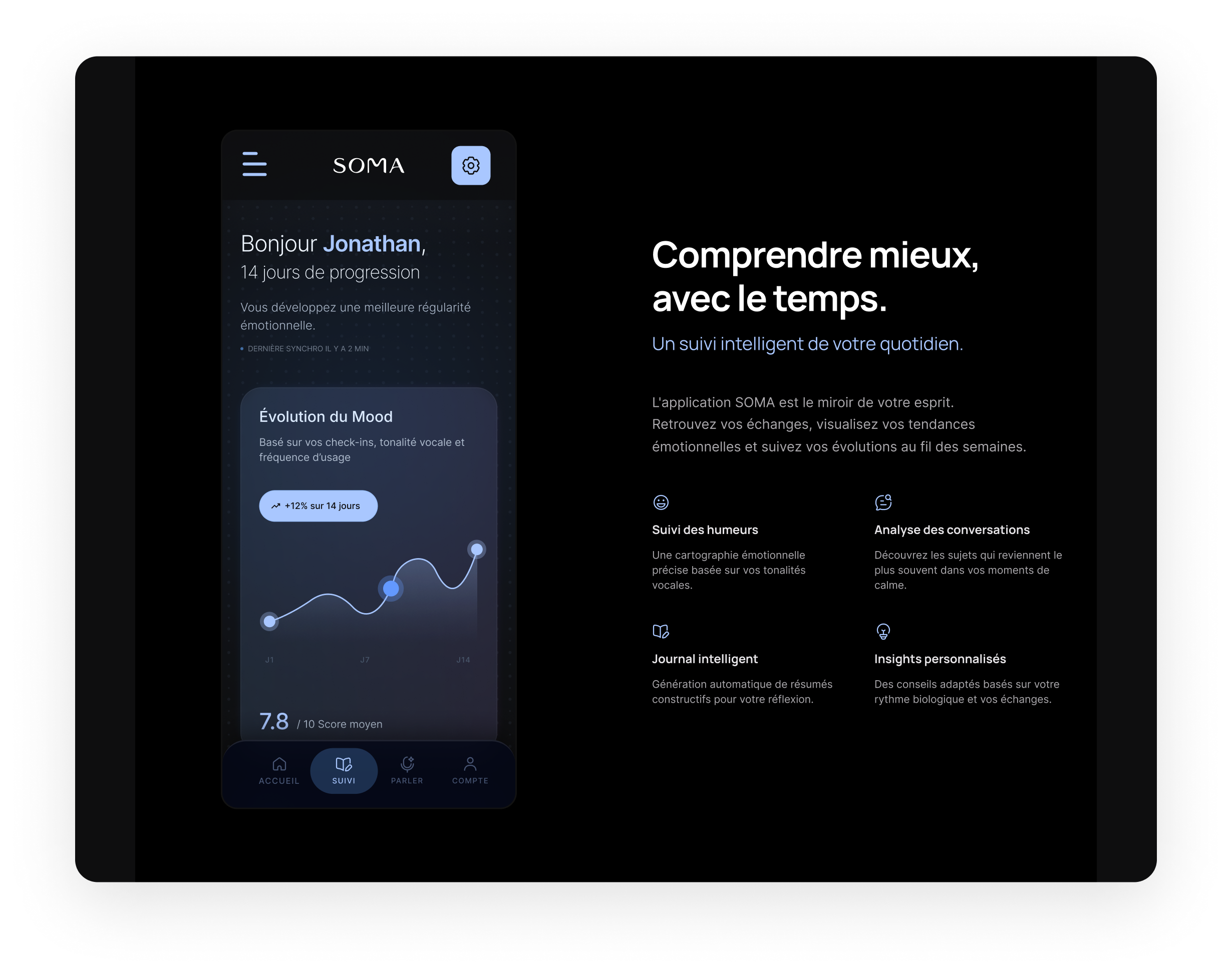 Comprendre mieux, avec le temps : aperçu de l’application