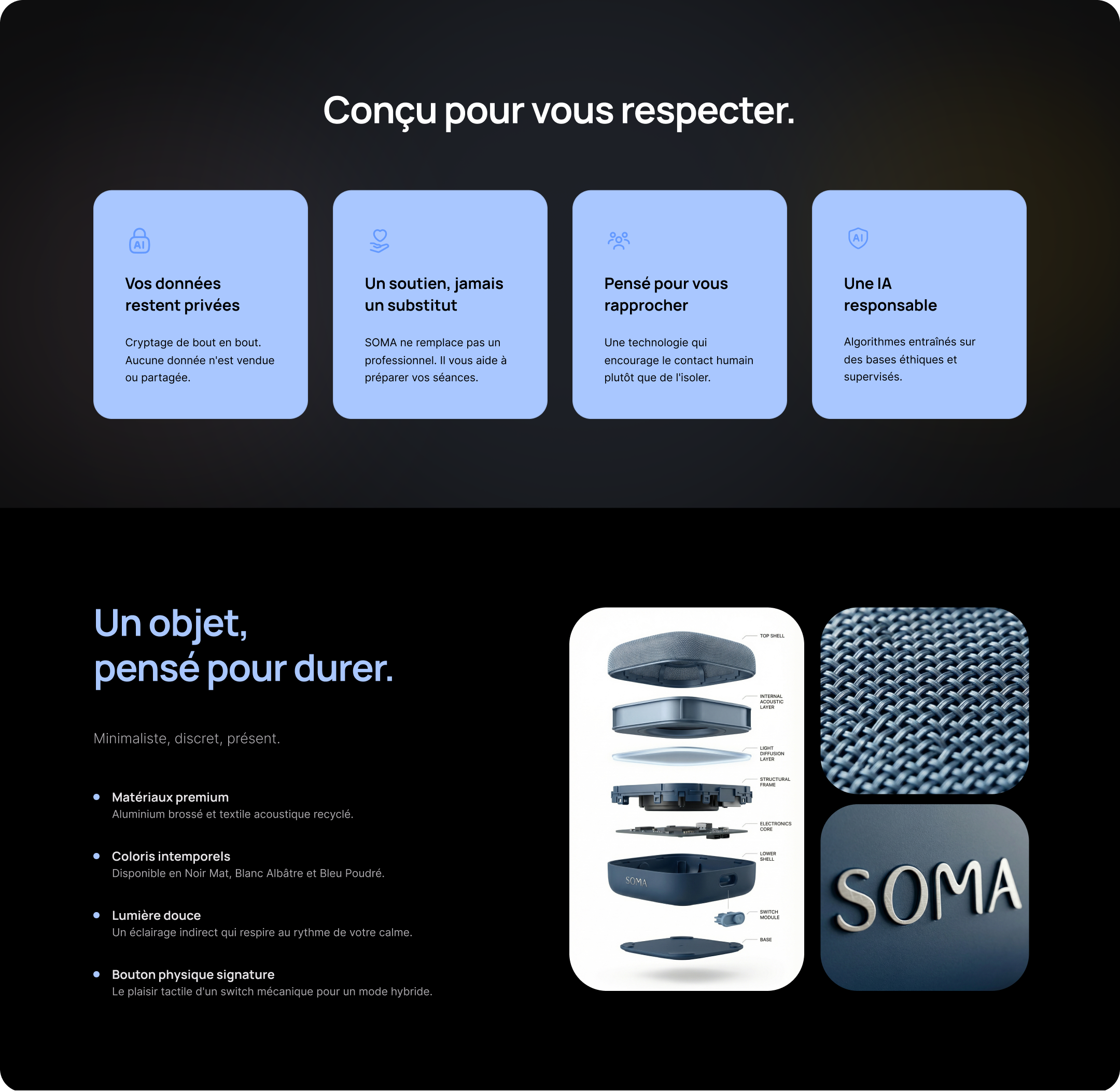 Conçu pour vous respecter. Un objet, pensé pour durer.