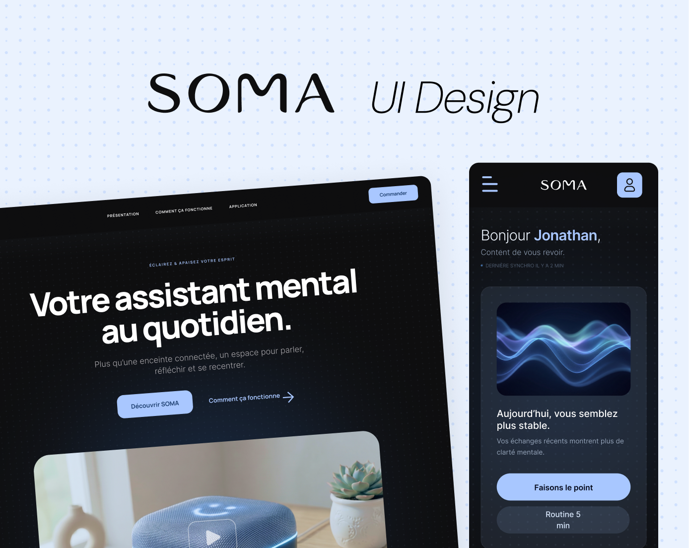 SOMA · UI Design desktop et mobile